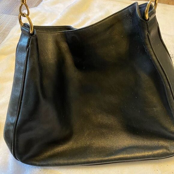 Authentic Gucci Black Leather Bamboo Handle Tote Bag / Purse *Interior Flaking* - Picture 10 of 12